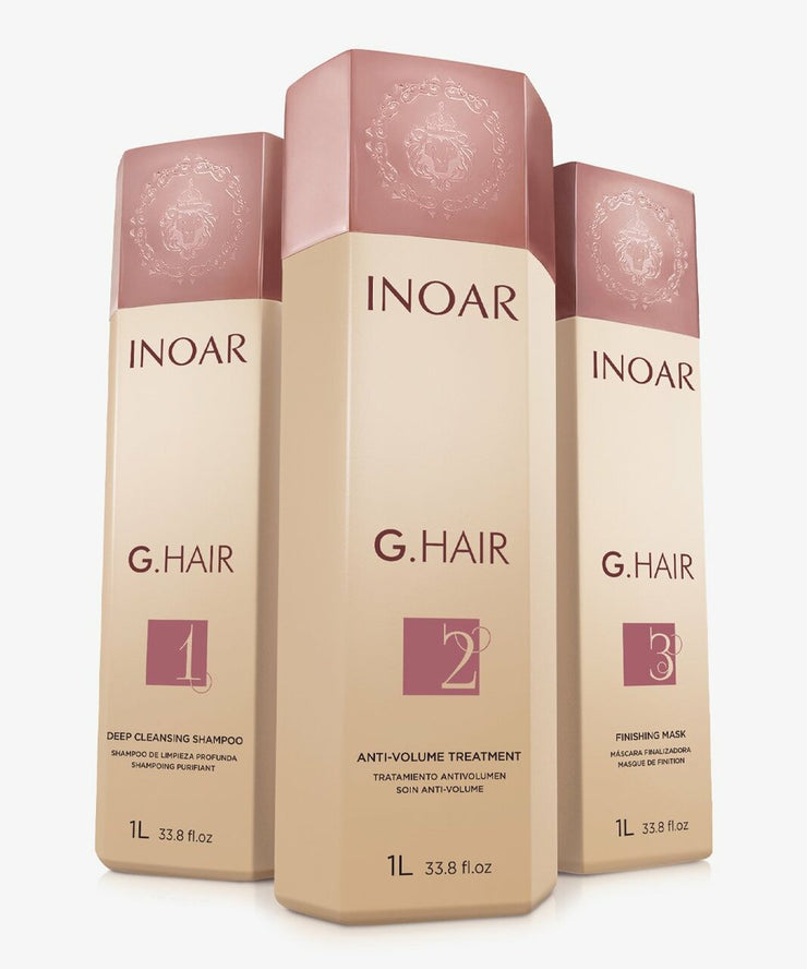 Inoar G Hair Keratin Smoothing System 1 Liter Kit (3 Bottles)