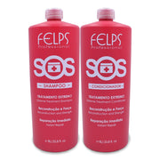 Kit Felps Shampoo Conditioner SOS Extreme Treatment Re-Construction and Strength 2x1L/2x33.8fl.oz