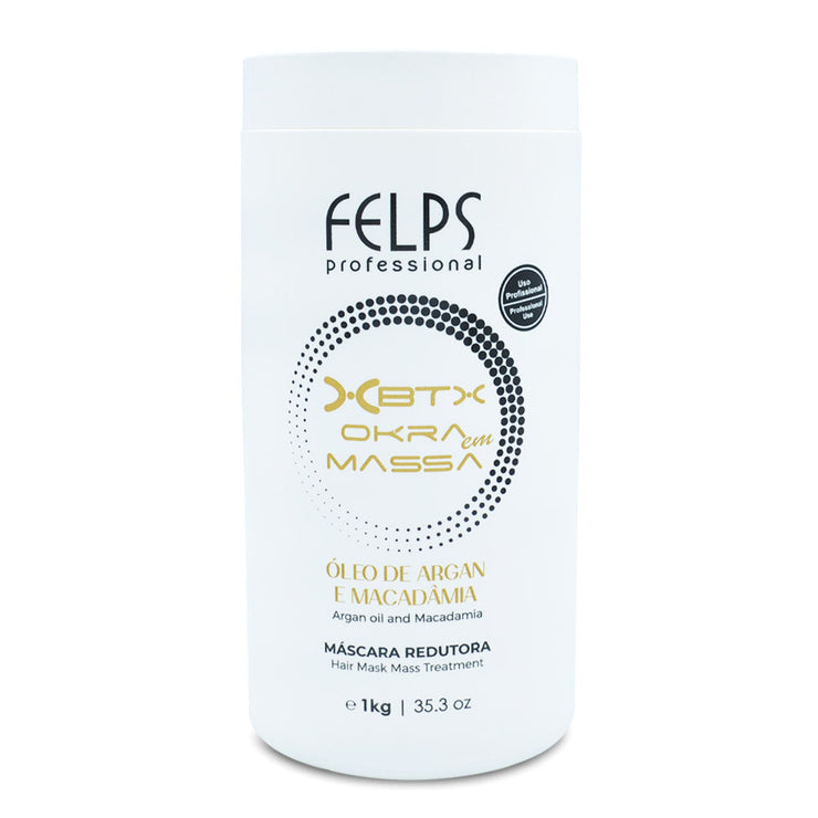 Felps Mask Okra Reducing Mask Argan Oil Macadamia Máscara Redutora Quiabo Hair Care 1kg/35.3fl.oz