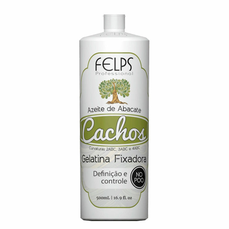 Felps Gelatina Fixadora Curls Avocado Oil Gelatin Fixative Azeite Abacate Cachos 500ml/16.9fl.oz