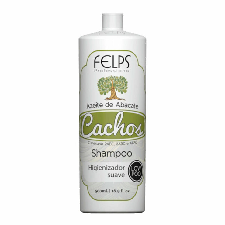 Felps Shampoo Curls Avocado Oil Mild Sanitizer Azeite Abacate Cachos Hair Care 500ml/16.9fl.oz