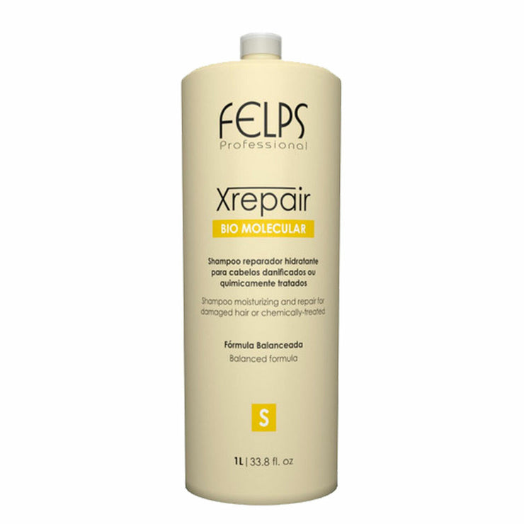 Felps Shampoo Xrepair Bio Molecular Moisturizing Repairer for Damaged Hair Care 1L/33.8fl.oz